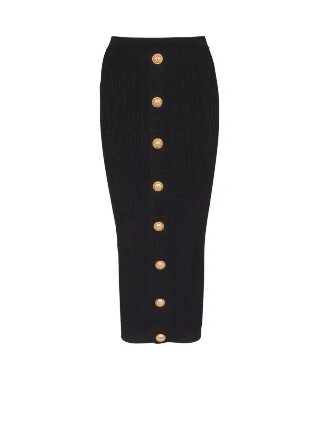 Balmain Cable-knit midi skirt