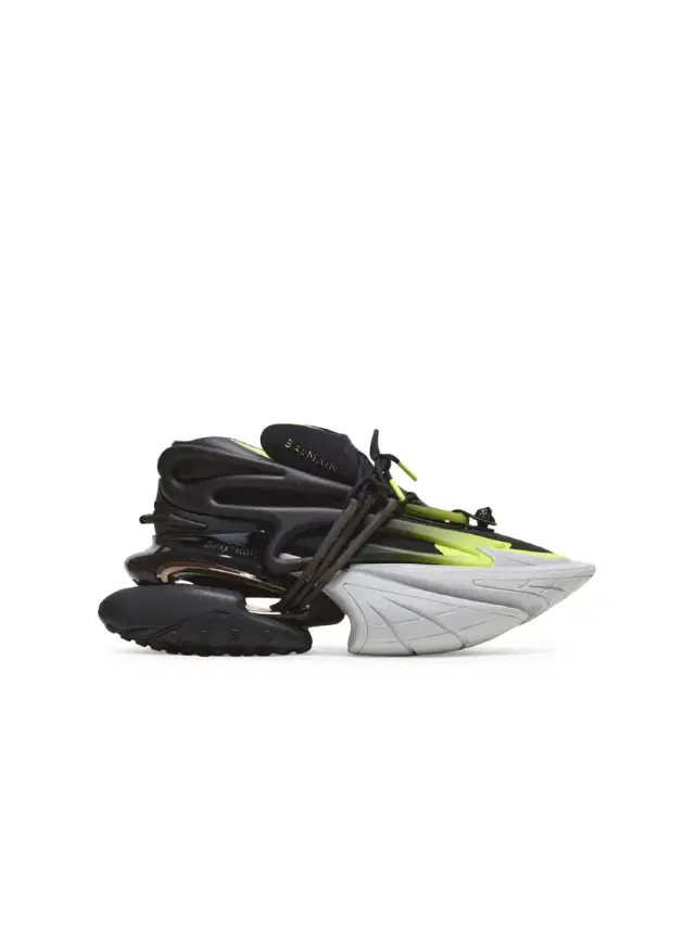Balmain Fluorescent Unicorn sneakers in neoprene and leather