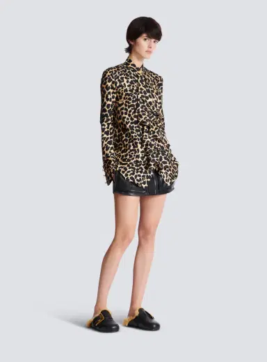 Balmain Leopard print ruffled shirt | Thumbnail 3