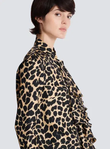 Balmain Leopard print ruffled shirt | Thumbnail 5