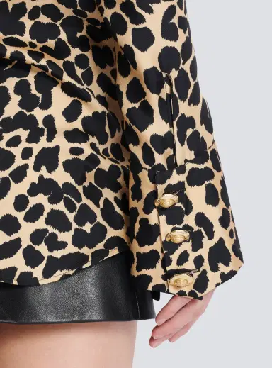 Balmain Leopard print ruffled shirt | Thumbnail 6
