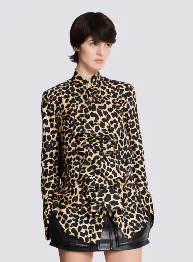 Balmain Leopard print ruffled shirt | Thumbnail 7