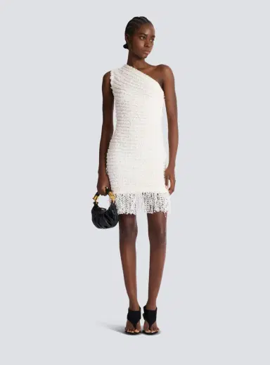 Balmain Dotted tweed one-shoulder dress | Thumbnail 2
