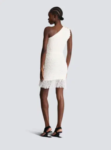 Balmain Dotted tweed one-shoulder dress | Thumbnail 4