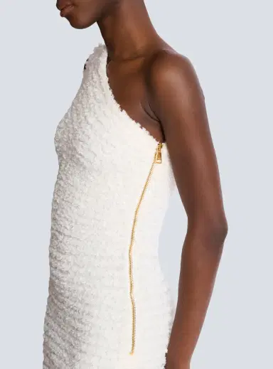 Balmain Dotted tweed one-shoulder dress | Thumbnail 5