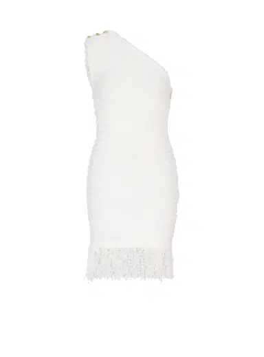 Balmain Dotted tweed one-shoulder dress | Thumbnail 1