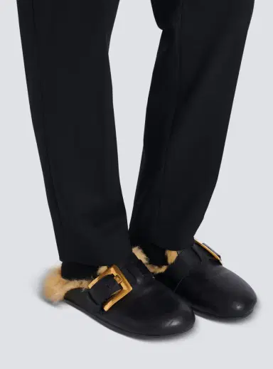 Balmain Faux fur-lined mules | Thumbnail 2