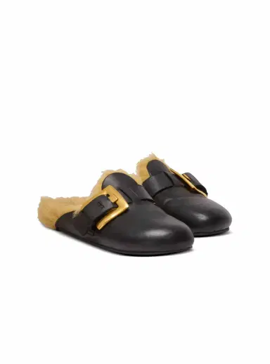 Balmain Faux fur-lined mules | Thumbnail 3