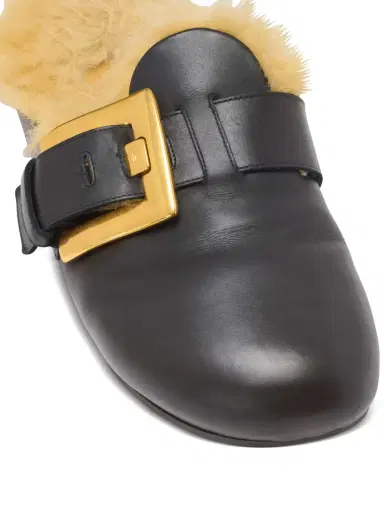 Balmain Faux fur-lined mules | Thumbnail 5