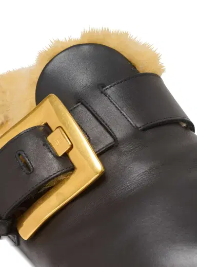 Balmain Faux fur-lined mules | Thumbnail 7