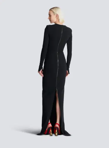 Balmain Long embroidered dress with Face motif | Thumbnail 4