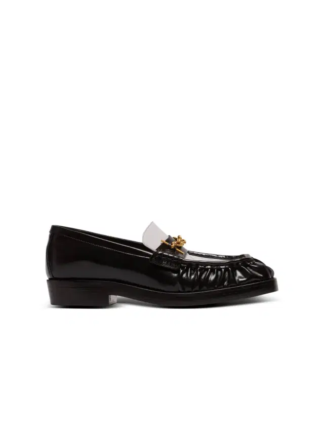 Balmain Sync glazed leather loafers