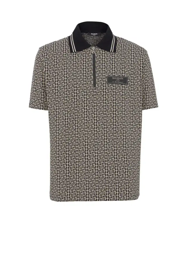 Balmain PB Labyrinth jacquard polo shirt