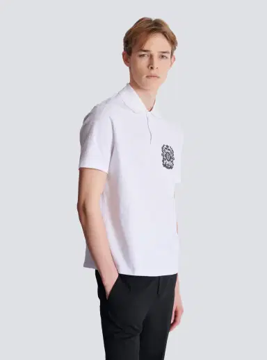 Balmain Cotton polo shirt with Écusson print | Thumbnail 5 Balmain Cotton polo shirt with Écusson print | Thumbnail 5