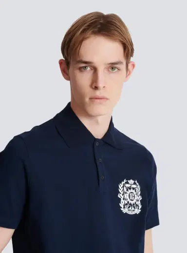 Balmain Cotton polo shirt with Écusson print | Thumbnail 6 Balmain Cotton polo shirt with Écusson print | Thumbnail 6