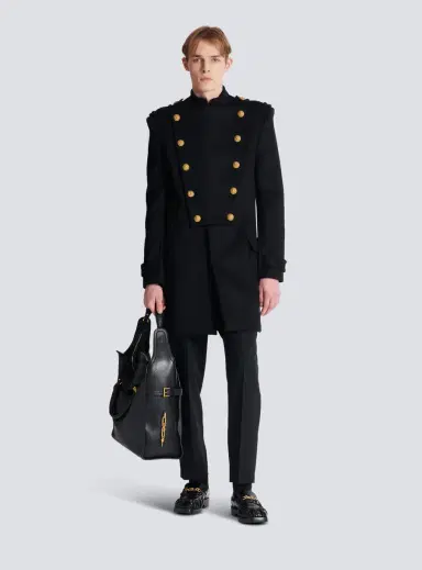 Balmain Wool and cashmere coat with detachable bib front | Thumbnail 2