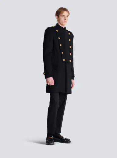 Balmain Wool and cashmere coat with detachable bib front | Thumbnail 3