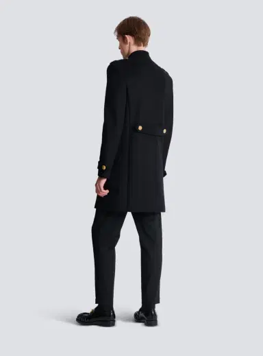 Balmain Wool and cashmere coat with detachable bib front | Thumbnail 4