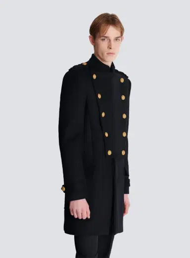 Balmain Wool and cashmere coat with detachable bib front | Thumbnail 6