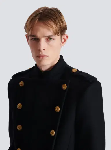 Balmain Wool and cashmere coat with detachable bib front | Thumbnail 7