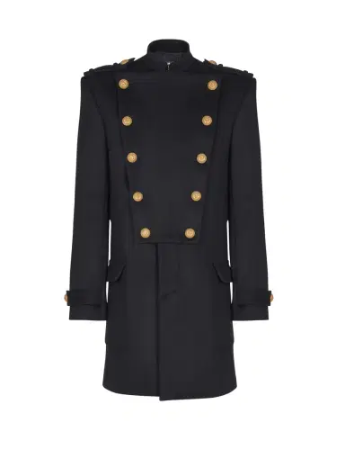 Balmain Wool and cashmere coat with detachable bib front | Thumbnail 1