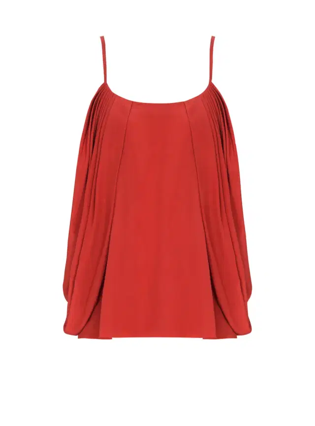 Balmain Draped silk crepe top