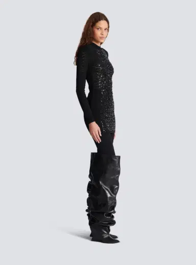 Balmain Short sequin dress in crocodile knit | Thumbnail 3