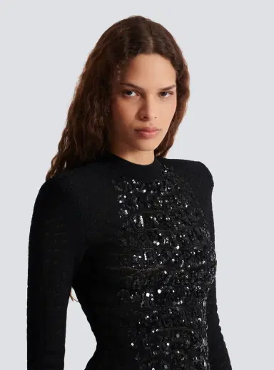 Balmain Short sequin dress in crocodile knit | Thumbnail 5