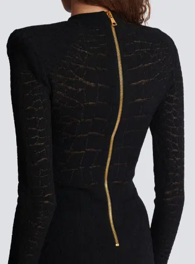 Balmain Short sequin dress in crocodile knit | Thumbnail 6