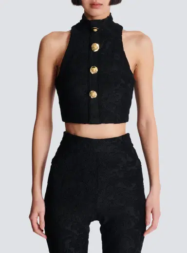 Balmain Baroque pattern buttoned top | Thumbnail 8