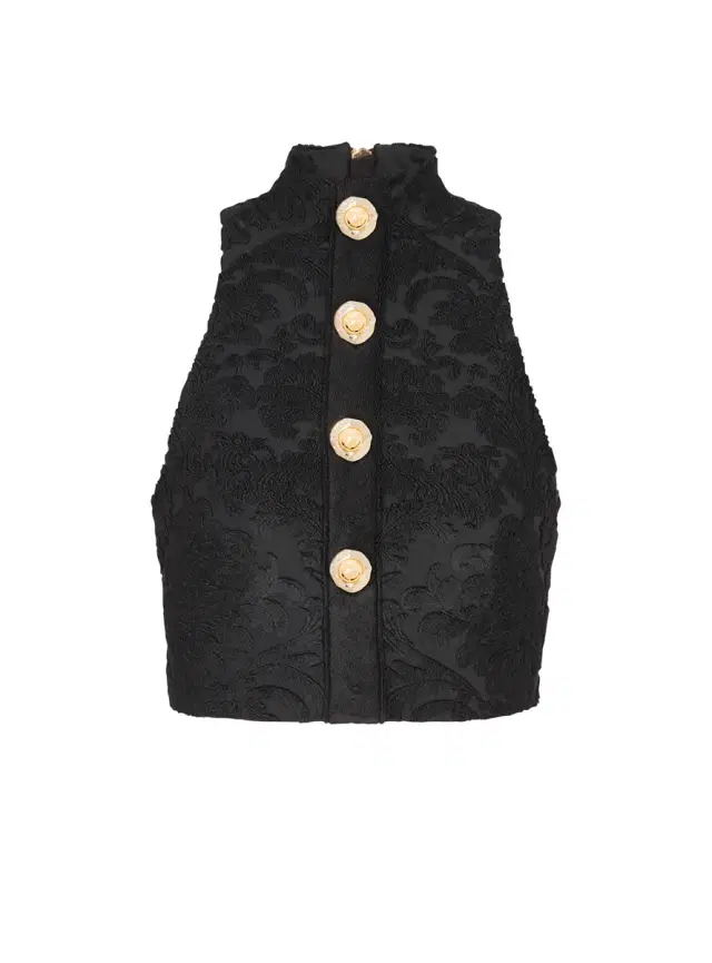 Balmain Baroque pattern buttoned top