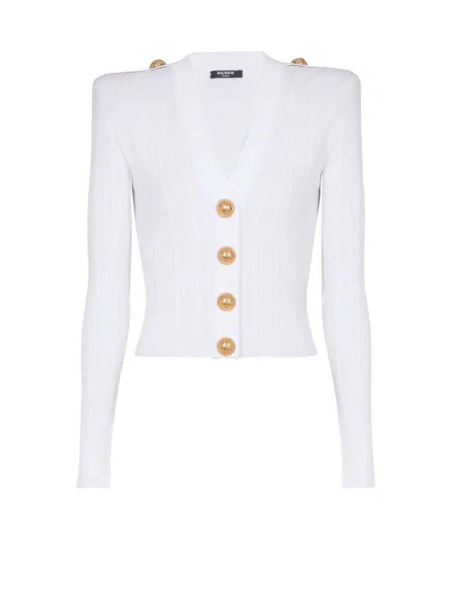 Balmain Long-sleeved cable-knit cardigan