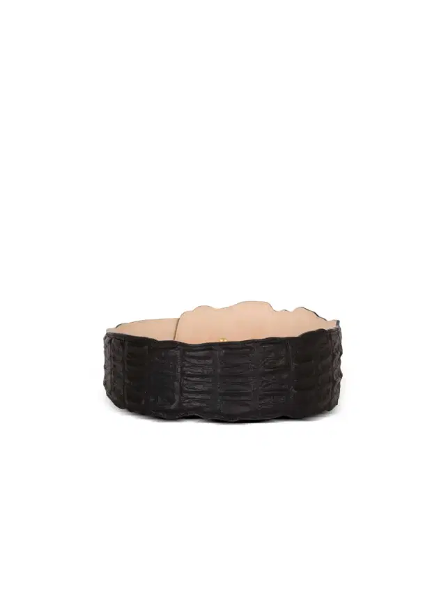 Balmain Wide crocodile-print leather belt