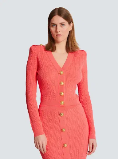 Balmain Long-sleeved cable-knit cardigan | Thumbnail 5