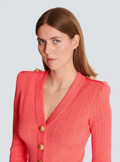 Balmain Long-sleeved cable-knit cardigan | Thumbnail 6