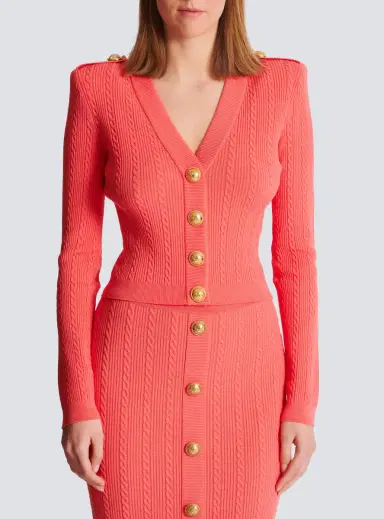 Balmain Long-sleeved cable-knit cardigan | Thumbnail 7
