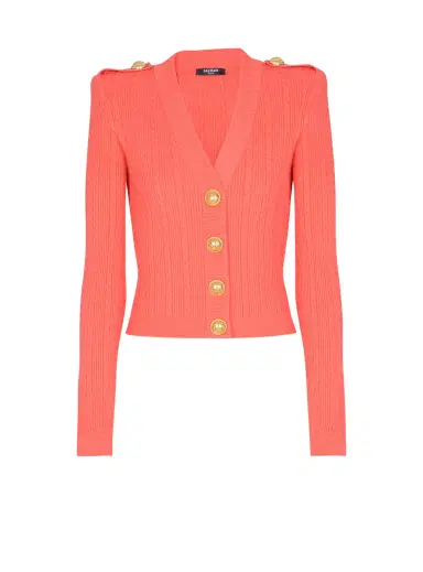Balmain Long-sleeved cable-knit cardigan | Thumbnail 1