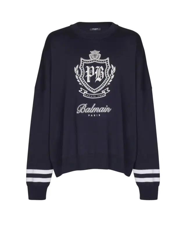 Balmain College Emblem knit jumper