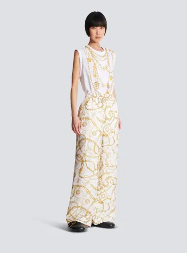 Balmain Flowing printed silk trousers with Chains pattern | Thumbnail 3 Balmain Flowing printed silk trousers with Chains pattern | Thumbnail 3