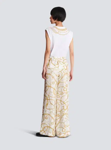Balmain Flowing printed silk trousers with Chains pattern | Thumbnail 4 Balmain Flowing printed silk trousers with Chains pattern | Thumbnail 4
