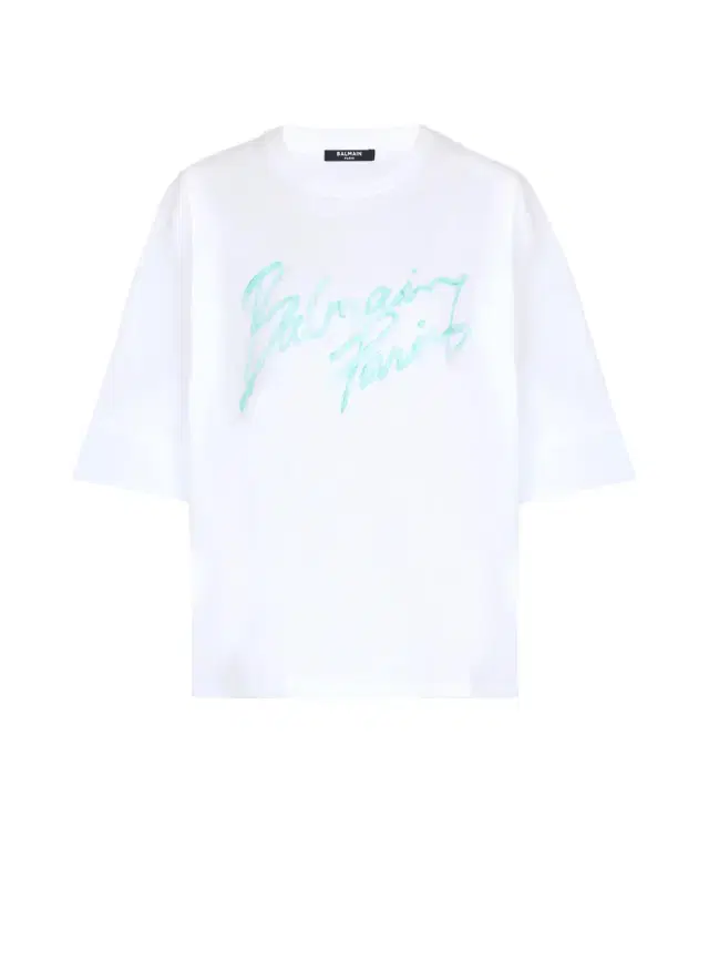 Balmain Boxy T-shirt with  Paris Brush print