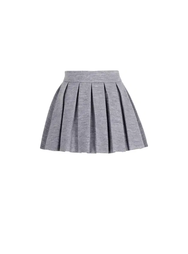 Balmain Short pleated cotton knit skirt