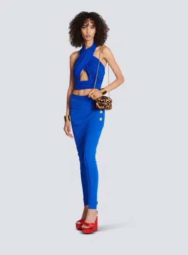 Balmain Draped jersey crop top | Thumbnail 2 Balmain Draped jersey crop top | Thumbnail 2