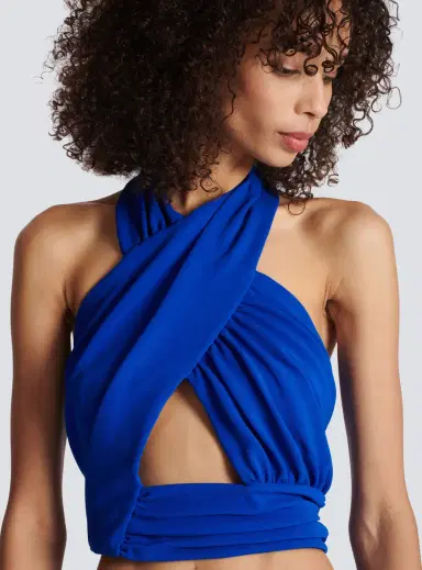 Balmain Draped jersey crop top | Thumbnail 6 Balmain Draped jersey crop top | Thumbnail 6