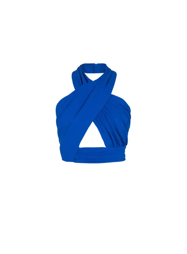 Balmain Draped jersey crop top