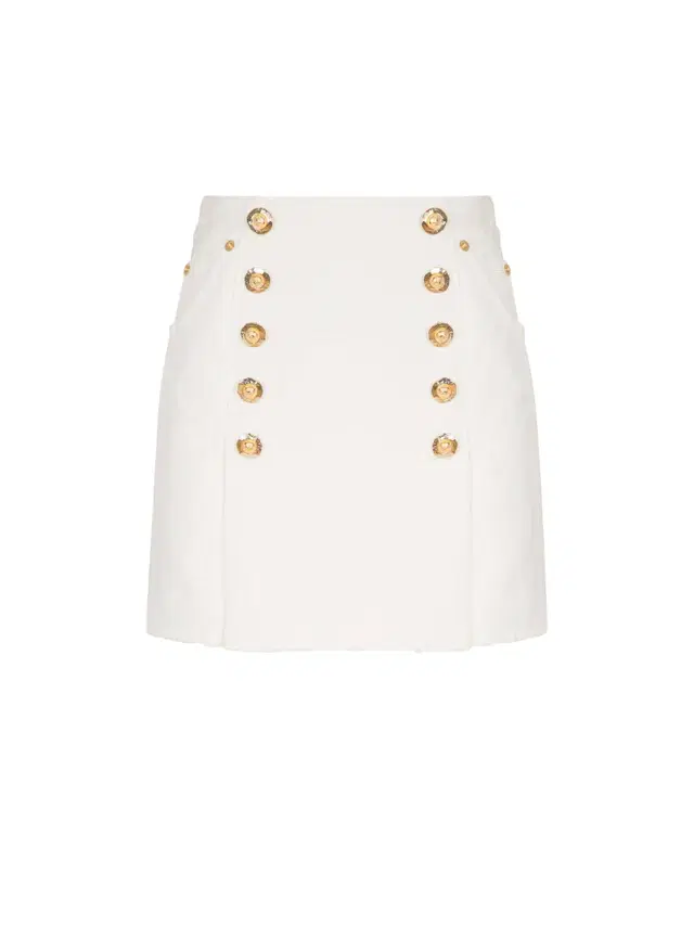Balmain Short cotton canvas skirt