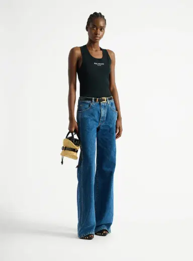 Balmain Shuffle Mini bag in raffia | Thumbnail 2 Balmain Shuffle Mini bag in raffia | Thumbnail 2