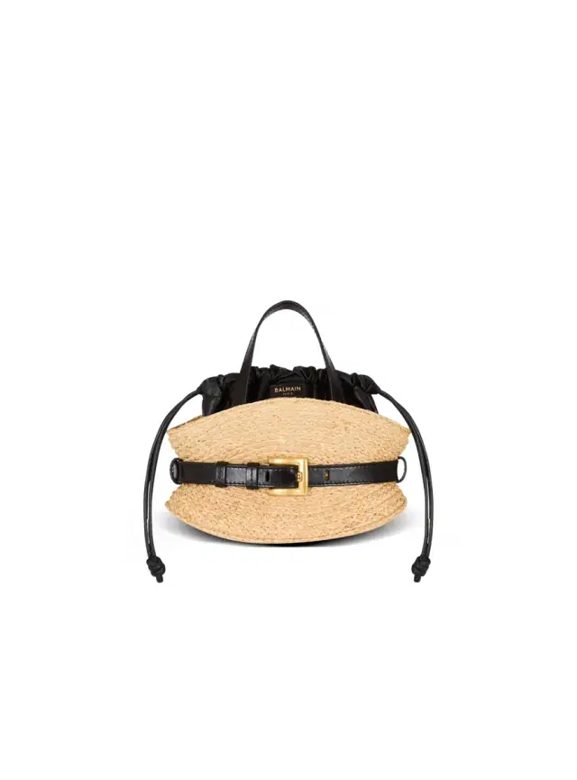 Balmain Shuffle Mini bag in raffia
