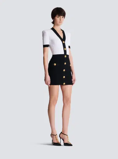 Balmain Two-tone cable-knit bodycon dress | Thumbnail 3