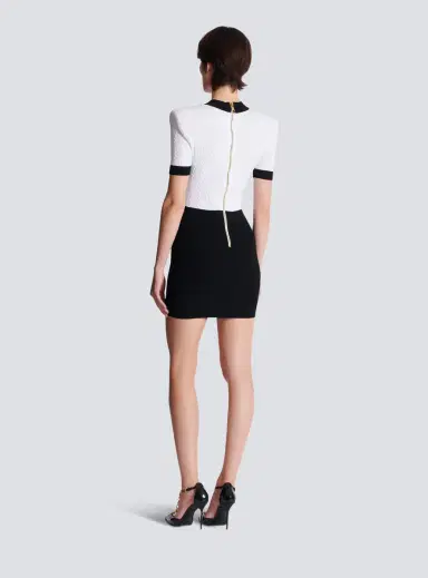 Balmain Two-tone cable-knit bodycon dress | Thumbnail 4